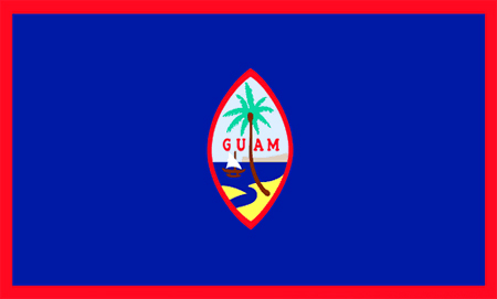  2. Гуам  Флаг Гуама похож на футболку купленную в ближайшей сувенирной лавке. 