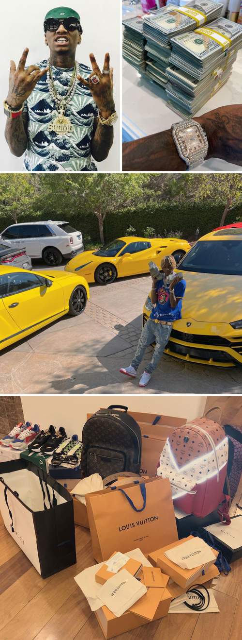Soulja Boy щеголяет в Instagram своими стопками денег, ювелирных изделий, дизайнерских часов и автомобилей