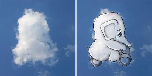 Забавные иллюстрации к изображениям облаков