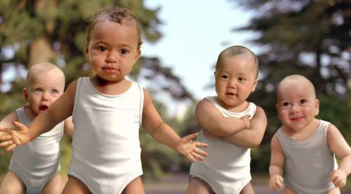 Младенцы в рекламе Evian