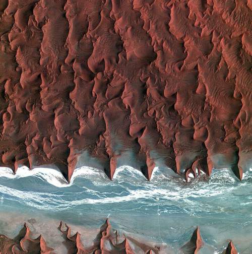 Аэрофотоснимок пустыни Намиб предоставлен Европейским космическим агентством