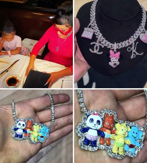  Карди Би и ее муж компенсировали желание сделать свою дочь счастливой, купив 3-летнему Kulture A сверкающие ожерелья с бриллиантами
